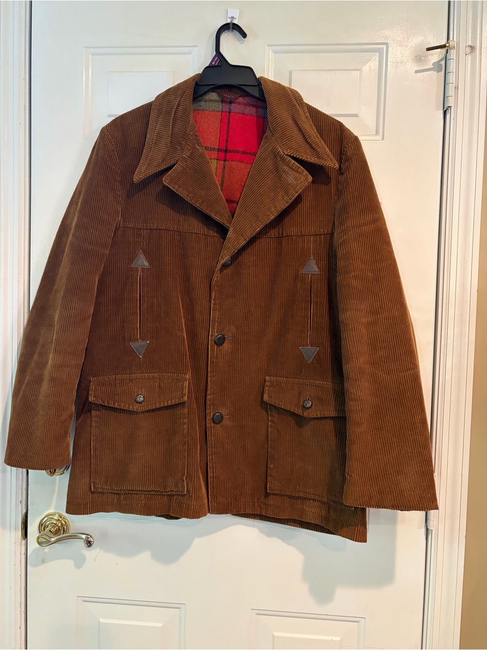 1960s Royal Knight Corduroy Jacket Brown Heavy Cord Flannel Lined Men’s Large